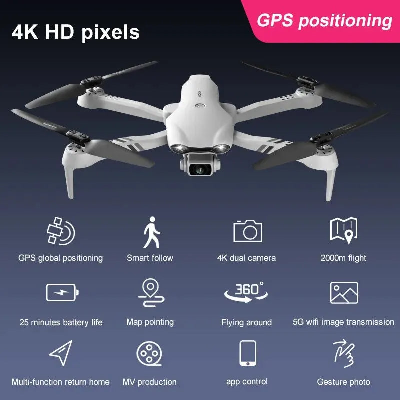 Opvouwbare Drone Wit met Camera 4K HD  l Voor Volwassenen en Kinderen