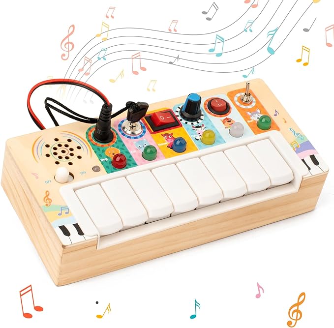 Piano Busy Board & Prik bord l Baby Montessori 6 Maanden en ouder