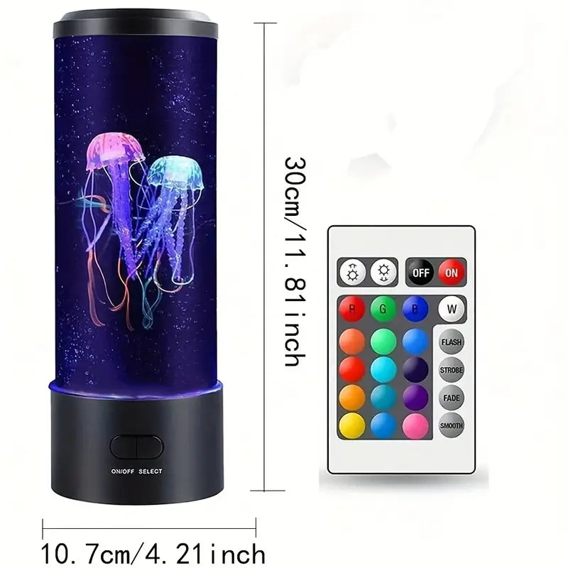 Aquarium & Kwallen Lava Lamp l Kalmerende sfeerlamp l 7 Kleuren LED